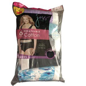 JMS by Hanes Ladies Breathable Cotton Briefs Size 14 Dress 34/36 Set of 6